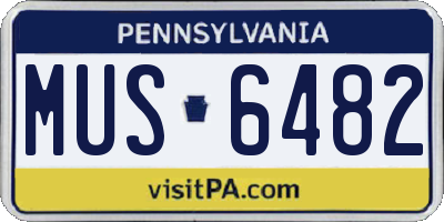 PA license plate MUS6482