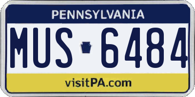 PA license plate MUS6484