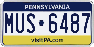 PA license plate MUS6487