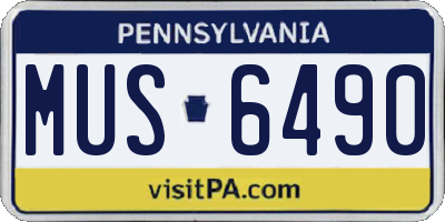 PA license plate MUS6490