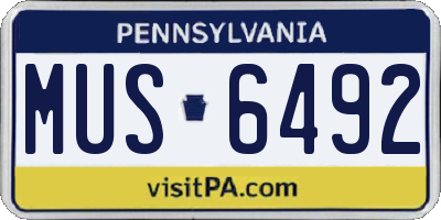PA license plate MUS6492