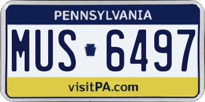 PA license plate MUS6497