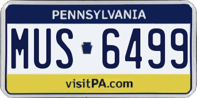 PA license plate MUS6499