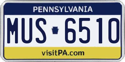 PA license plate MUS6510