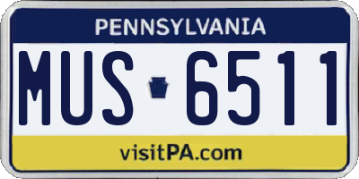 PA license plate MUS6511