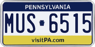 PA license plate MUS6515