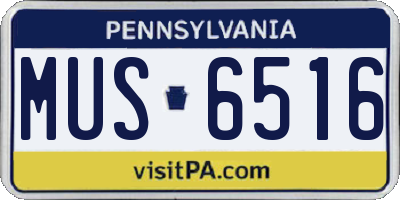 PA license plate MUS6516