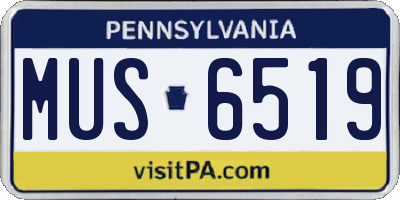 PA license plate MUS6519