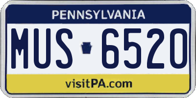 PA license plate MUS6520