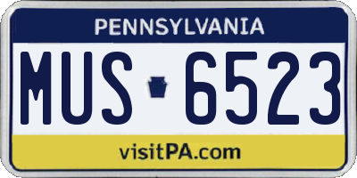PA license plate MUS6523