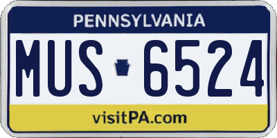 PA license plate MUS6524