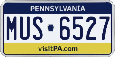 PA license plate MUS6527