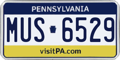 PA license plate MUS6529
