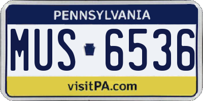 PA license plate MUS6536