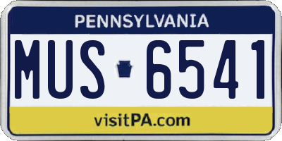 PA license plate MUS6541