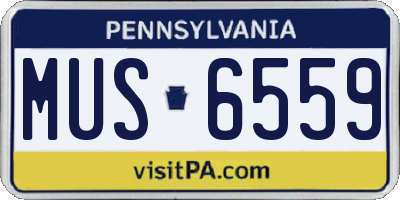 PA license plate MUS6559