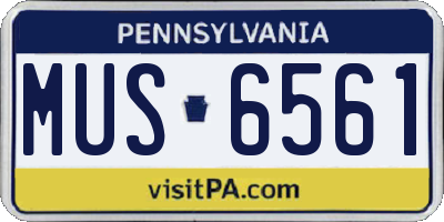 PA license plate MUS6561