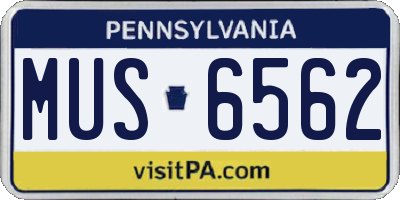 PA license plate MUS6562