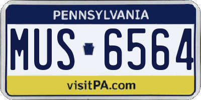 PA license plate MUS6564