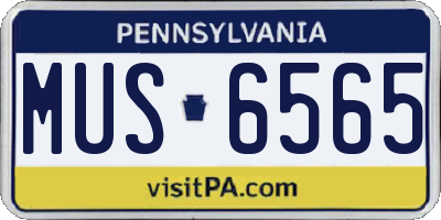 PA license plate MUS6565