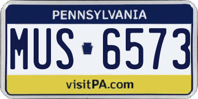 PA license plate MUS6573