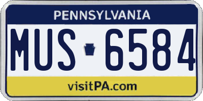 PA license plate MUS6584