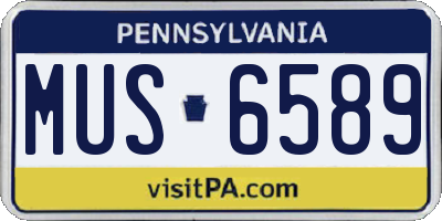 PA license plate MUS6589