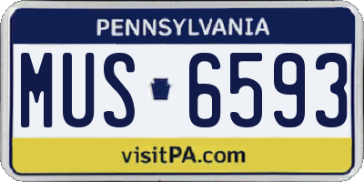 PA license plate MUS6593