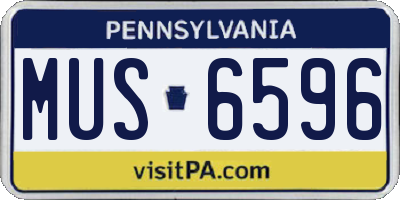 PA license plate MUS6596