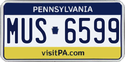 PA license plate MUS6599
