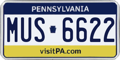 PA license plate MUS6622