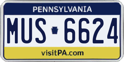 PA license plate MUS6624