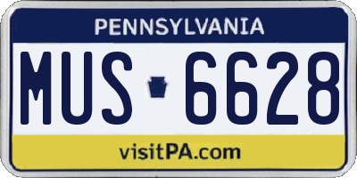 PA license plate MUS6628