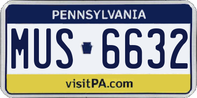 PA license plate MUS6632