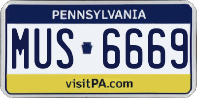 PA license plate MUS6669