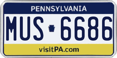 PA license plate MUS6686