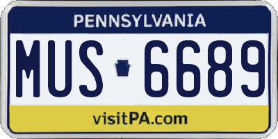 PA license plate MUS6689