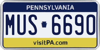 PA license plate MUS6690