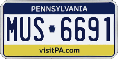 PA license plate MUS6691