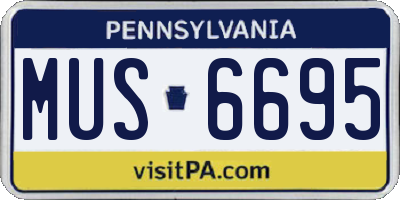 PA license plate MUS6695