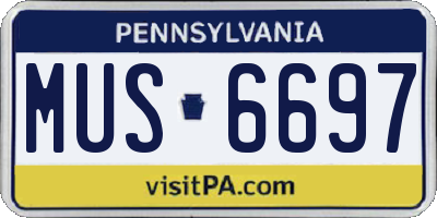 PA license plate MUS6697