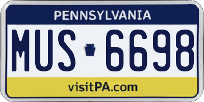 PA license plate MUS6698