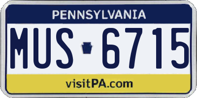 PA license plate MUS6715