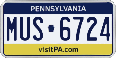 PA license plate MUS6724