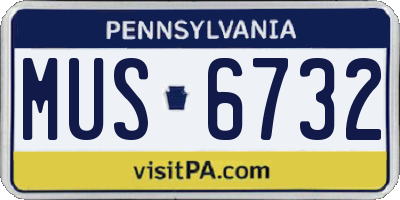 PA license plate MUS6732