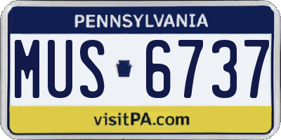 PA license plate MUS6737