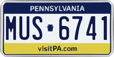 PA license plate MUS6741