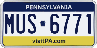 PA license plate MUS6771
