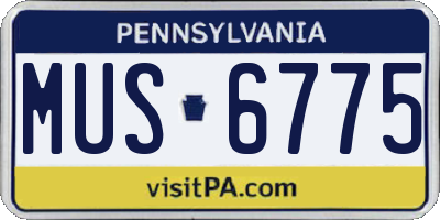 PA license plate MUS6775