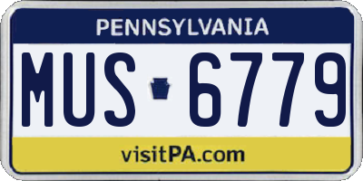 PA license plate MUS6779